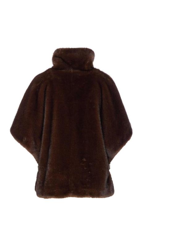  핑코 페이크 퍼 케이프 103837A2PID49 Brown - PINKO