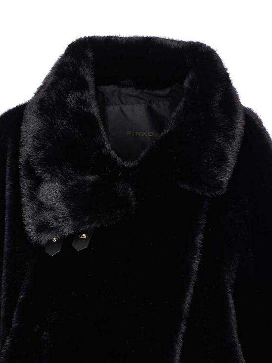  핑코 페이크 퍼 케이프 103837A2PIZ99 Black - PINKO