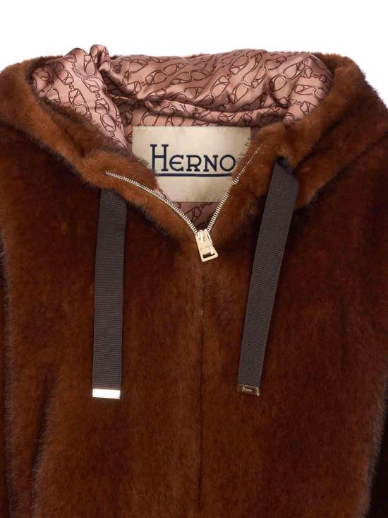  에르노 멜란지 얼터너티브 밍크 퍼 보머 자켓 GI000318D127398800 Brown - HERNO