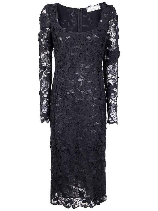 25FW 블루마린 미디 원피스 A544A348A N0990 BLACK - BLUMARINE