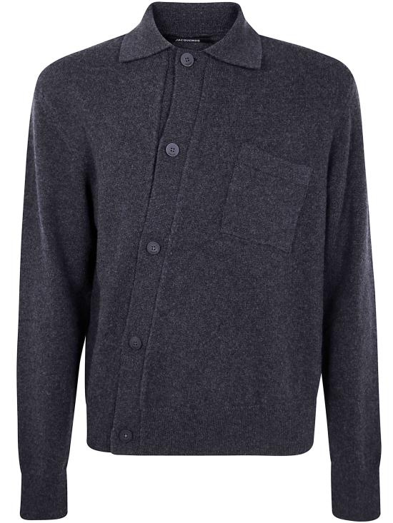 25FW 자크뮈스 긴팔 티셔츠 25HCDM00570AK00282 970 DARK GREY - JACQUEMUS