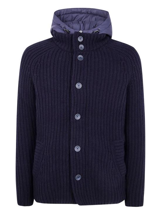 25FW 에르노 콘 스티치 울 가디건 MC000150U 70016 097 9200 BLUE - HERNO