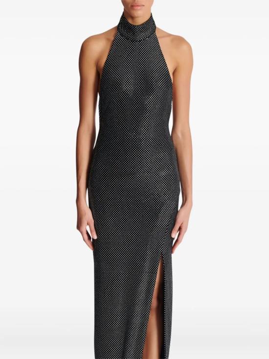 25FW 발망 롱 원피스 FF1RP149JK66 EAC NOIR ARGENT - BALMAIN