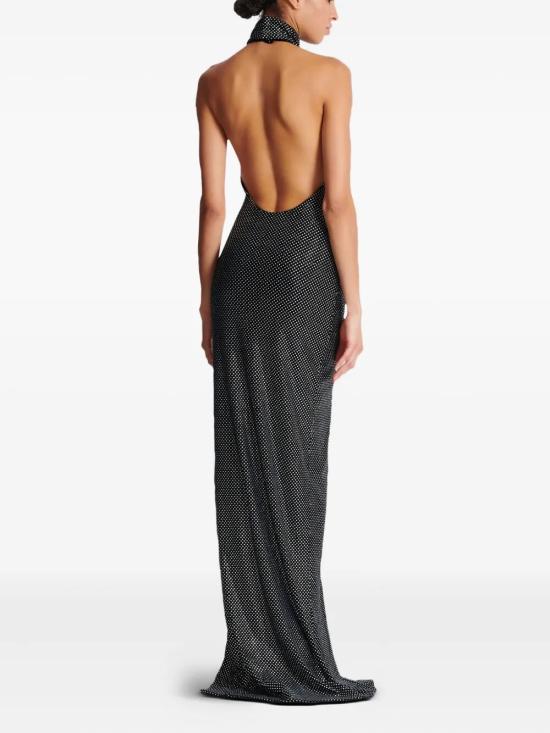 25FW 발망 롱 원피스 FF1RP149JK66 EAC NOIR ARGENT - BALMAIN