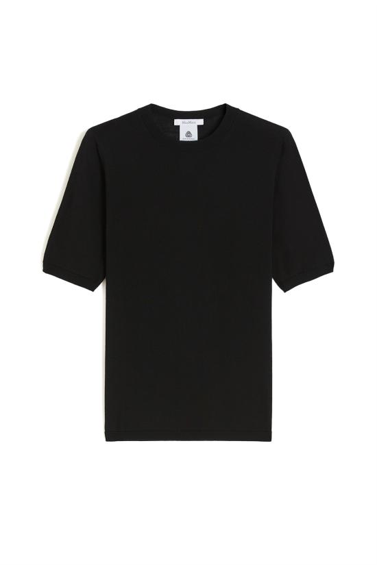 25FW 막스마라 GERICO 버진울 반소매 니트 탑 2521366161600 002 Black