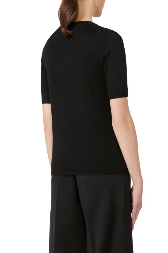 25FW 막스마라 GERICO 버진울 반소매 니트 탑 2521366161600 002 Black - MAX MARA