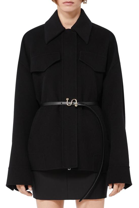 25FW 스포트막스 CANTORE 칸토레 벨티드 울 자켓  2522086031600013 Black - SPORTMAX