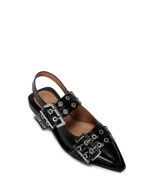 25FW 가니 버클 플랫 슈즈 S2730 Black - GANNI