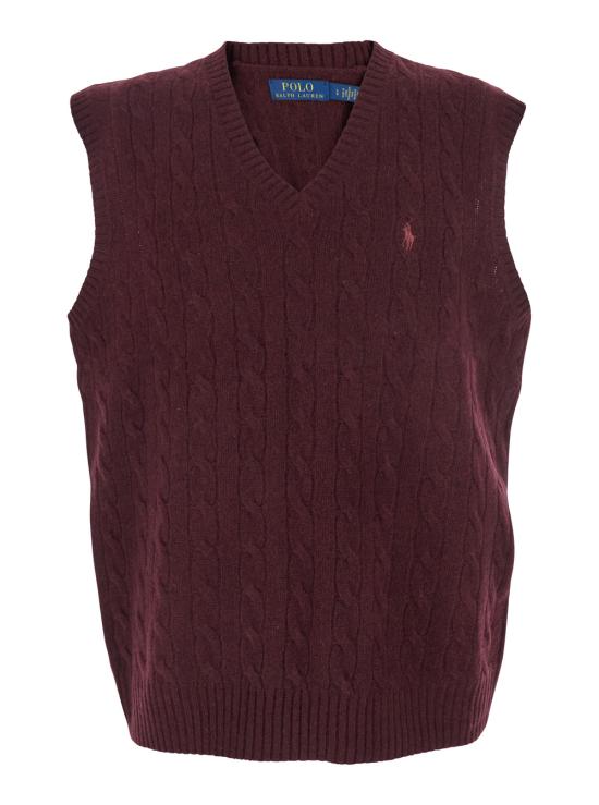 25FW 폴로 랄프로렌 V 넥 니트 조끼  710974166003 Bordeaux