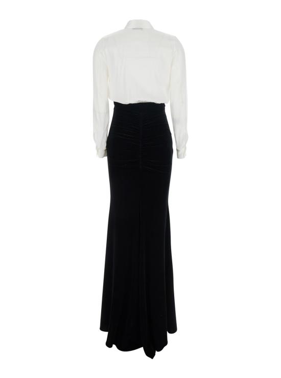 25FW 엘리자베타프랜치 롱 원피스 ABR4657E2309 White black - ELISABETTA FRANCHI