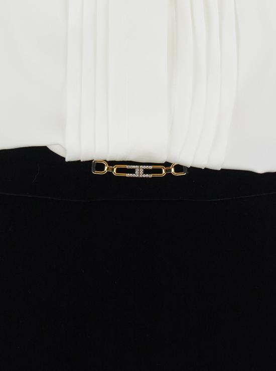 25FW 엘리자베타프랜치 롱 원피스 ABR4657E2309 White black - ELISABETTA FRANCHI