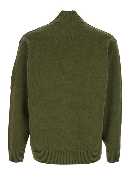 25FW 씨피 컴퍼니 램스울 GRS 풀 집 스웨터 19CMKN708A110149A652 Green - C.P. COMPANY