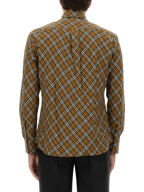  버버리 레귤러 핏 체크 코튼 셔츠 옥사이드 8098842 C1477 Brown - BURBERRY