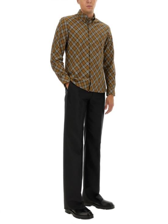  버버리 레귤러 핏 체크 코튼 셔츠 옥사이드 8098842 C1477 Brown - BURBERRY