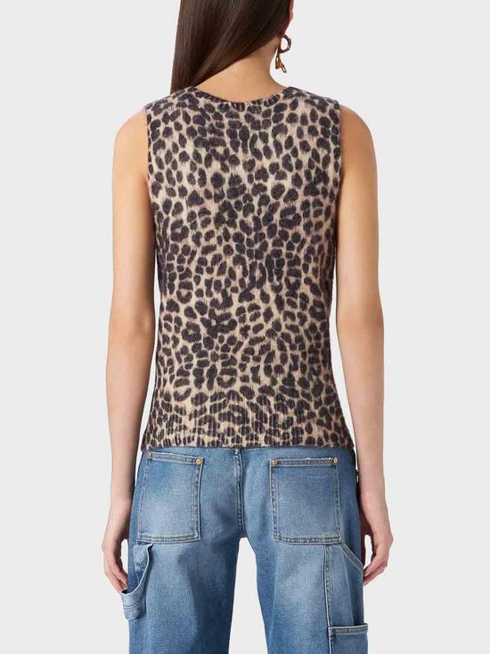  블루마린 민소매 티셔츠 2M496AM5529 Animal Print - BLUMARINE