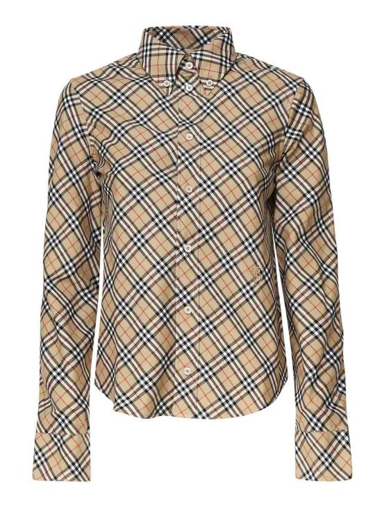  버버리 체크 패턴 코튼 셔츠 8098252 Brown