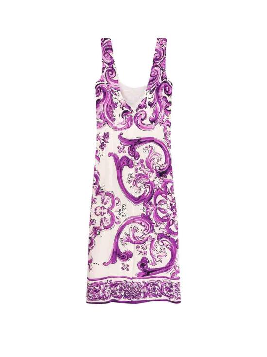 25FW 돌체앤가바나 롱 원피스 F6TSXTFHAA2HP5DQ Purple - DOLCE & GABBANA