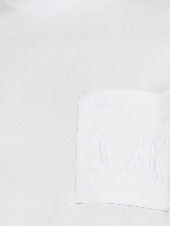25SS 막스마라 파파이아 로고 포켓 반소메 티셔츠 2511941032600001C White - MAX MARA