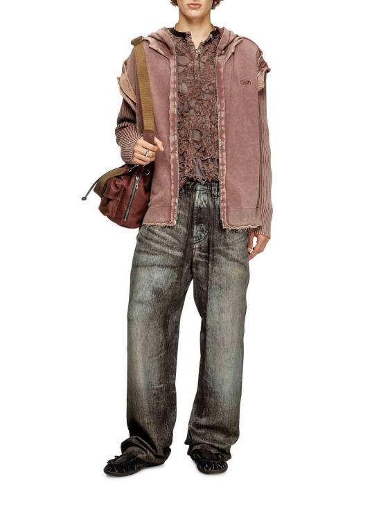  디젤 후드 티셔츠 A188970NKCQ7FGA Brown - DIESEL