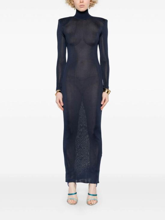 26SS 셀프 포트레이트 롱 원피스 RS25125XNAVY Blue - SELF PORTRAIT