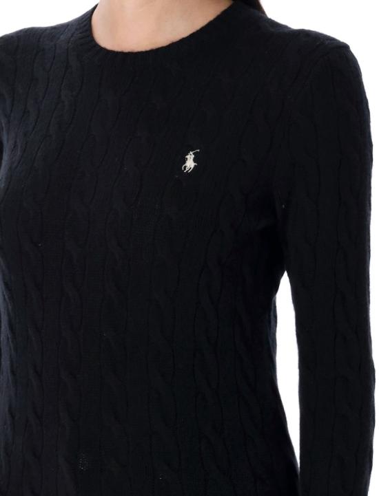 25FW 폴로 랄프로렌 폴로 자수 케이블 니트 스웨터 211971865 Black - POLO RALPH LAUREN