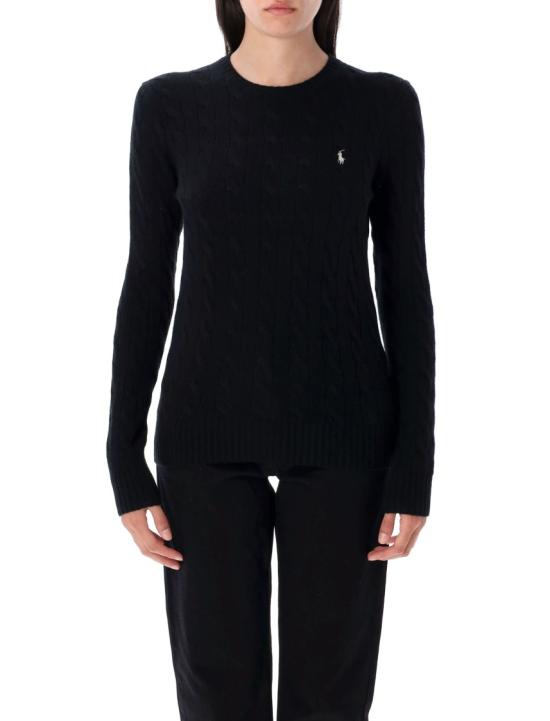 25FW 폴로 랄프로렌 폴로 자수 케이블 니트 스웨터 211971865 Black