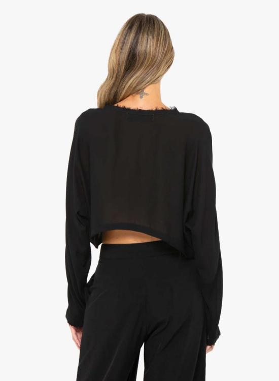  제이비큐 긴팔 티셔츠 JBQ 안자 탑 블랙 - JBQ