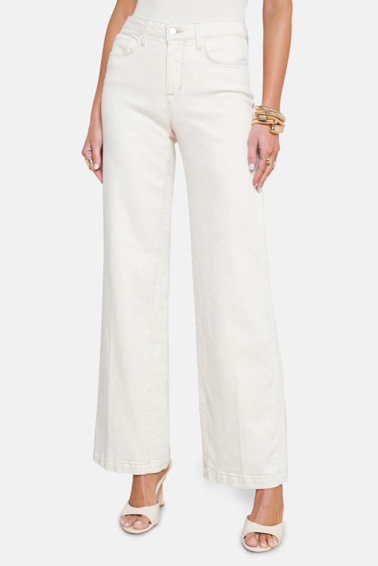  라장스 데님 팬츠 에이전스 스코티 와이드 레그 진 마카다미아 - L'AGENCE