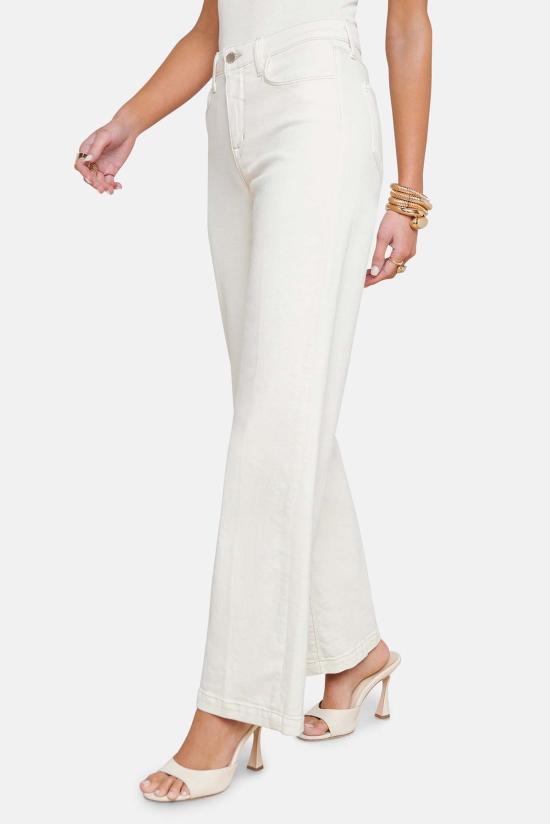  라장스 데님 팬츠 에이전스 스코티 와이드 레그 진 마카다미아 - L'AGENCE