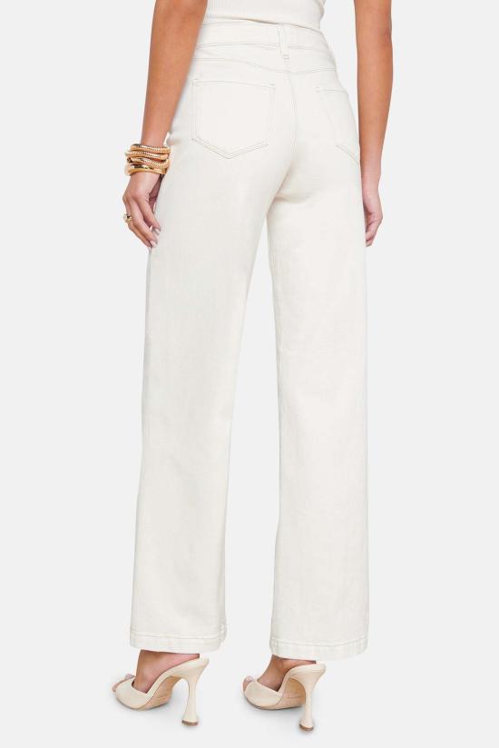  라장스 데님 팬츠 에이전스 스코티 와이드 레그 진 마카다미아 - L'AGENCE