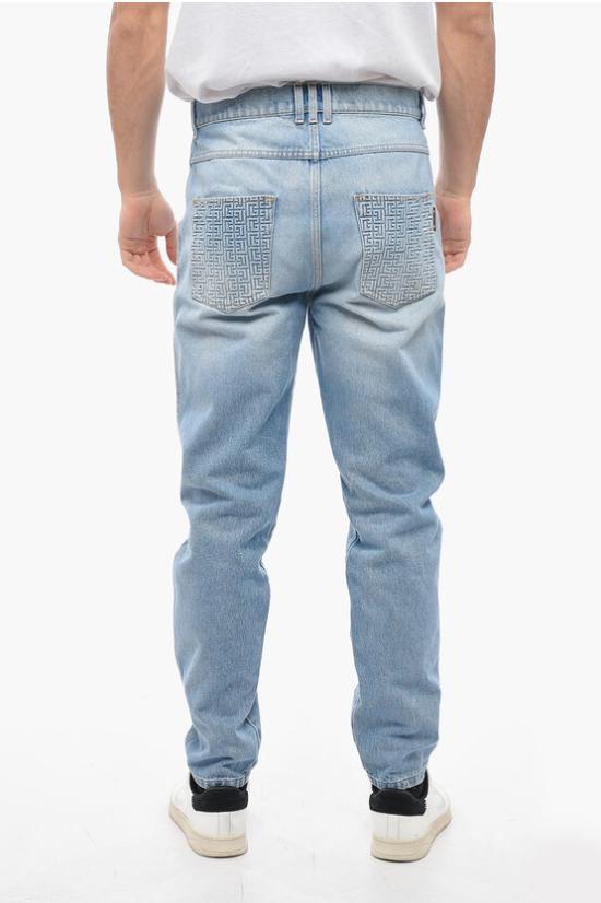  발망 데님 팬츠 AH1MM000DD096FF Blue - BALMAIN