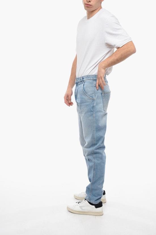  발망 데님 팬츠 AH1MM000DD096FF Blue - BALMAIN