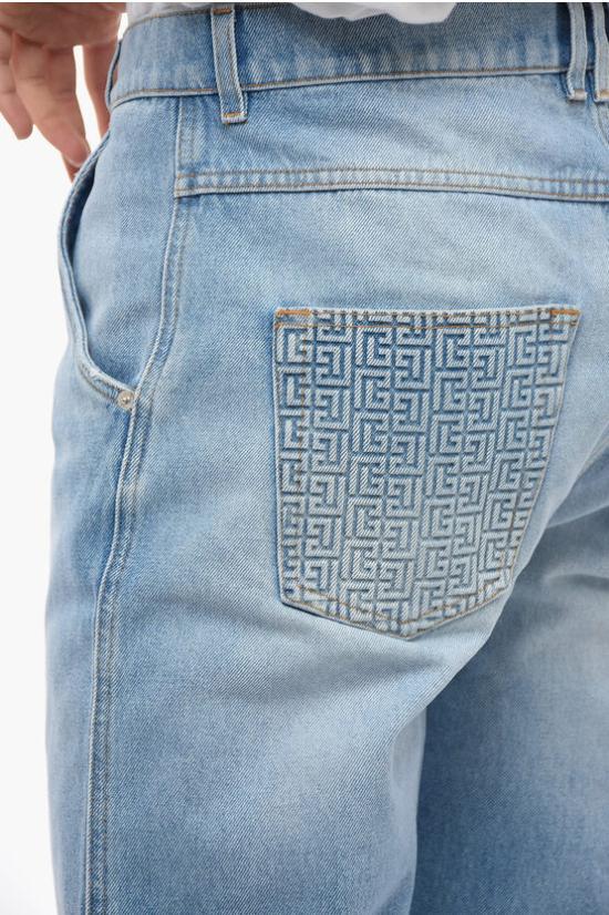  발망 데님 팬츠 AH1MM000DD096FF Blue - BALMAIN