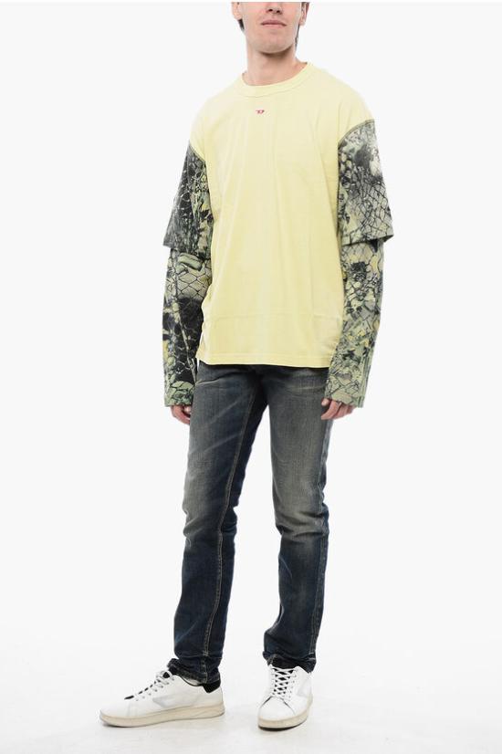  디젤 긴팔 티셔츠 A13126 0BNBT 5KS Yellow - DIESEL