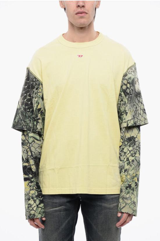  디젤 긴팔 티셔츠 A13126 0BNBT 5KS Yellow