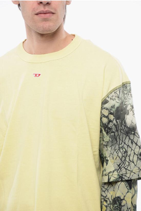  디젤 긴팔 티셔츠 A13126 0BNBT 5KS Yellow - DIESEL