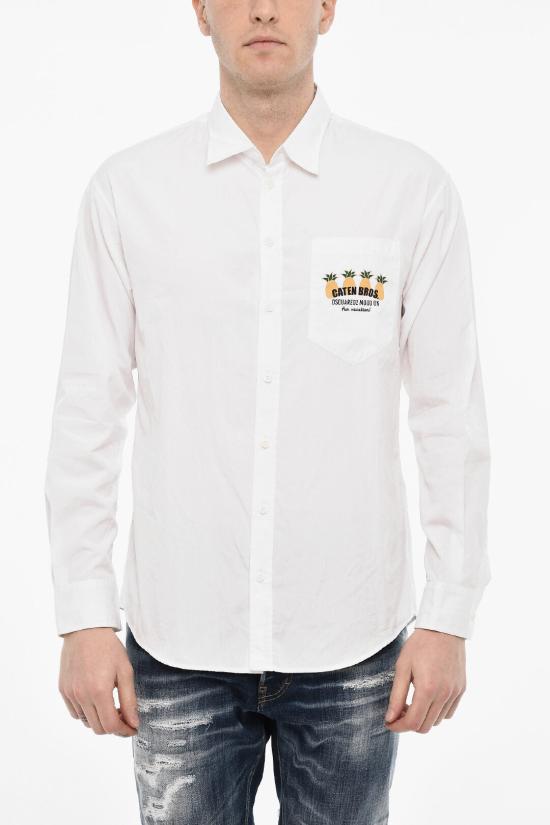  디스퀘어드2 긴팔 셔츠 S71DM0707 S36275 100 White