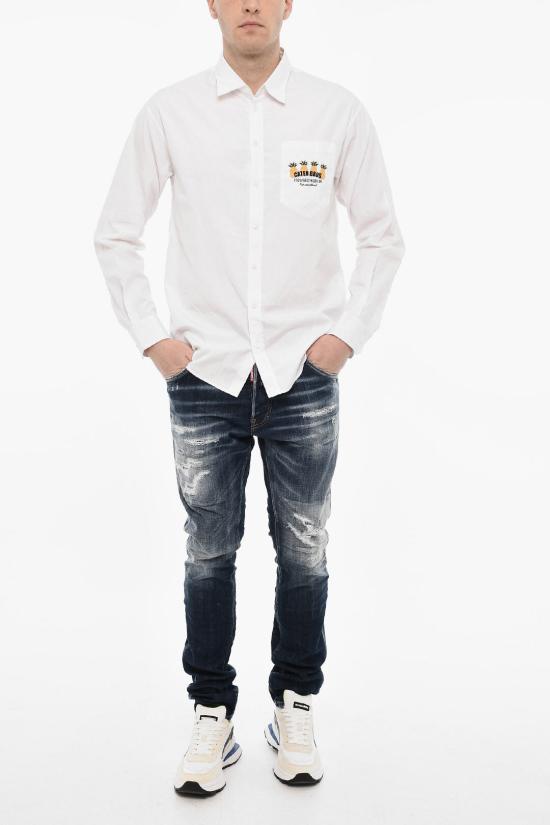  디스퀘어드2 긴팔 셔츠 S71DM0707 S36275 100 White - DSQUARED2