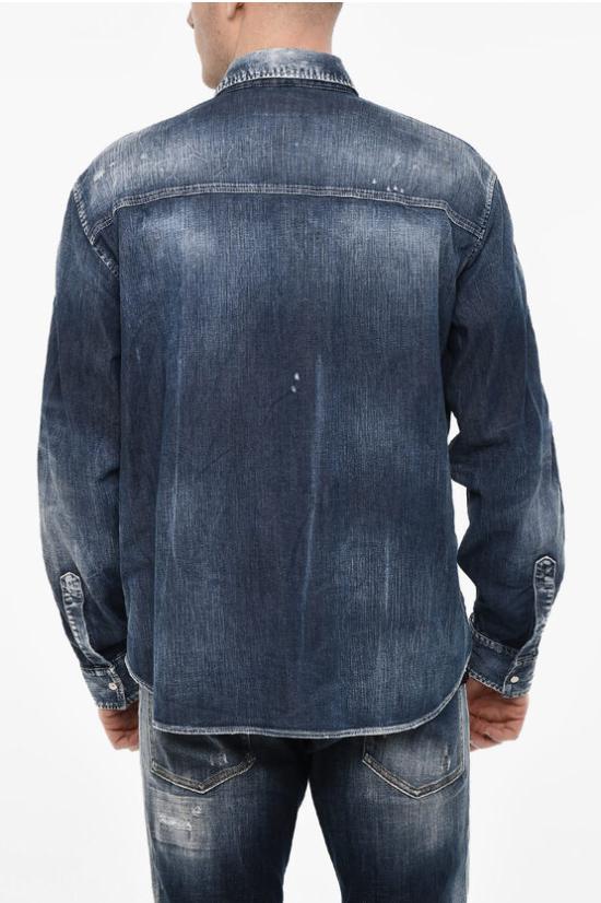  디스퀘어드2 데님 셔츠 S74DM0797 S30341 470 Blue - DSQUARED2