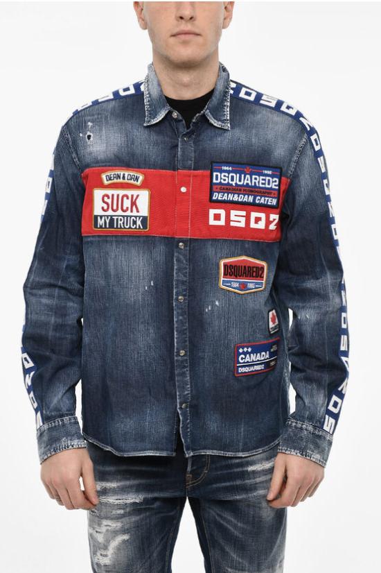  디스퀘어드2 데님 셔츠 S74DM0797 S30341 470 Blue