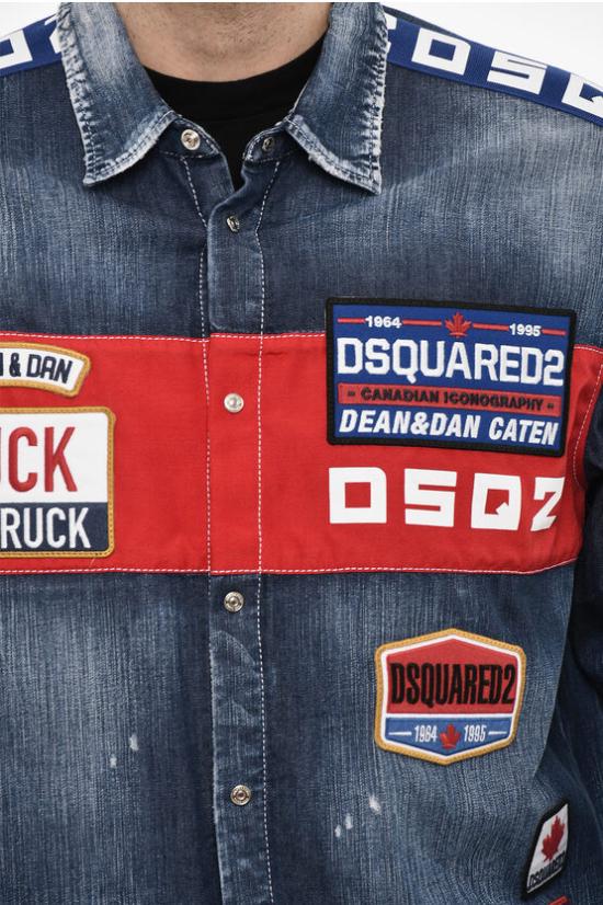  디스퀘어드2 데님 셔츠 S74DM0797 S30341 470 Blue - DSQUARED2