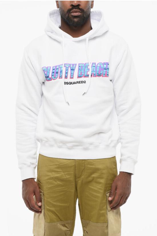  디스퀘어드2 후드 티셔츠 S71GU0661 S25551 100 White
