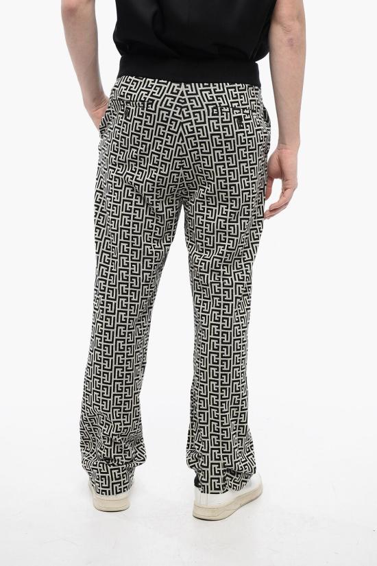  발망 스트레이트 팬츠 WH1PQ032J301GFE Black White - BALMAIN