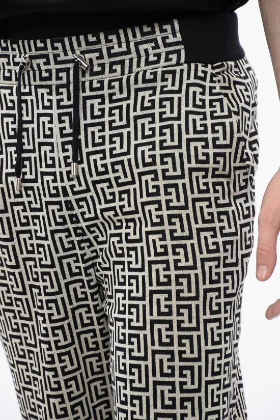  발망 스트레이트 팬츠 WH1PQ032J301GFE Black White - BALMAIN