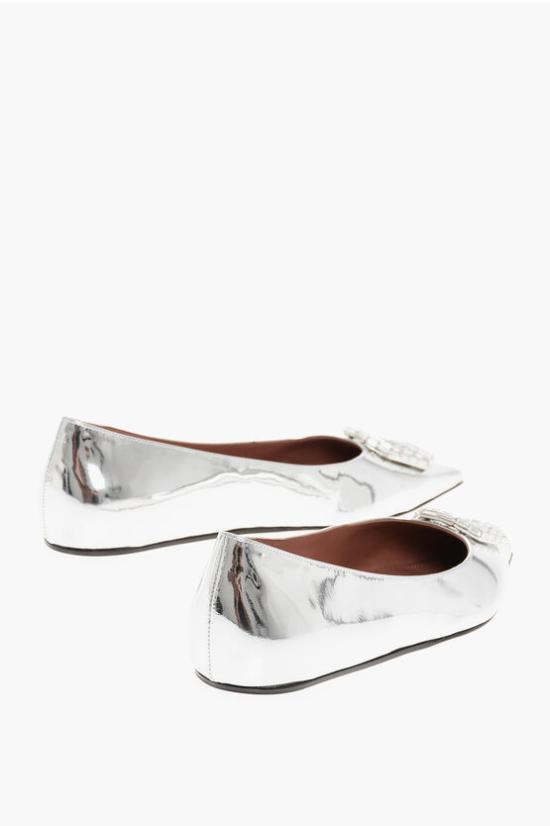  아미나 무아디 플랫 슈즈 CAMELIA FLAT MIRROR SILVE Silver - AMINA MUADDI