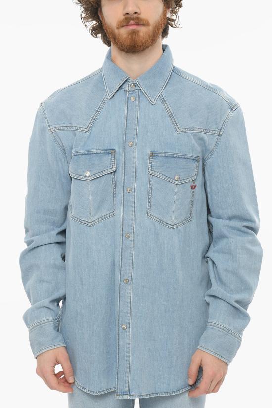  디젤 데님 셔츠 A03519 0ICVR 01 Light blue