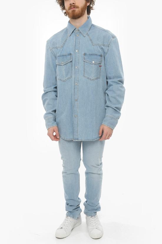  디젤 데님 셔츠 A03519 0ICVR 01 Light blue - DIESEL