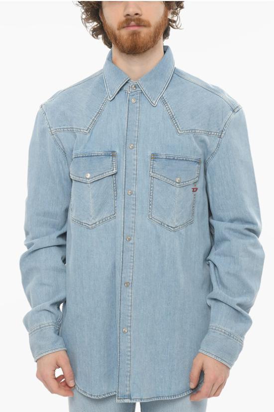  디젤 데님 셔츠 A03519 0ICVR 01 Light blue