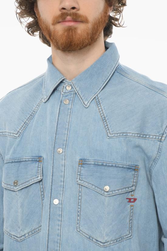  디젤 데님 셔츠 A03519 0ICVR 01 Light blue - DIESEL