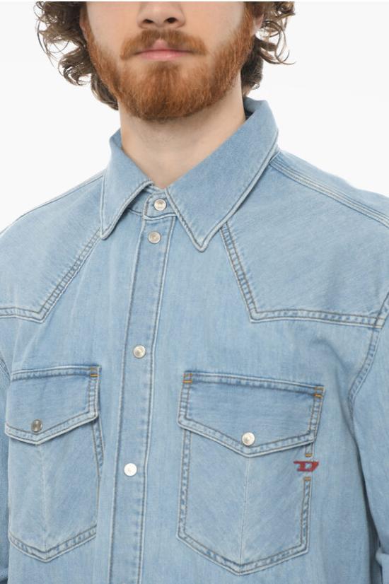  디젤 데님 셔츠 A03519 0ICVR 01 Light blue - DIESEL